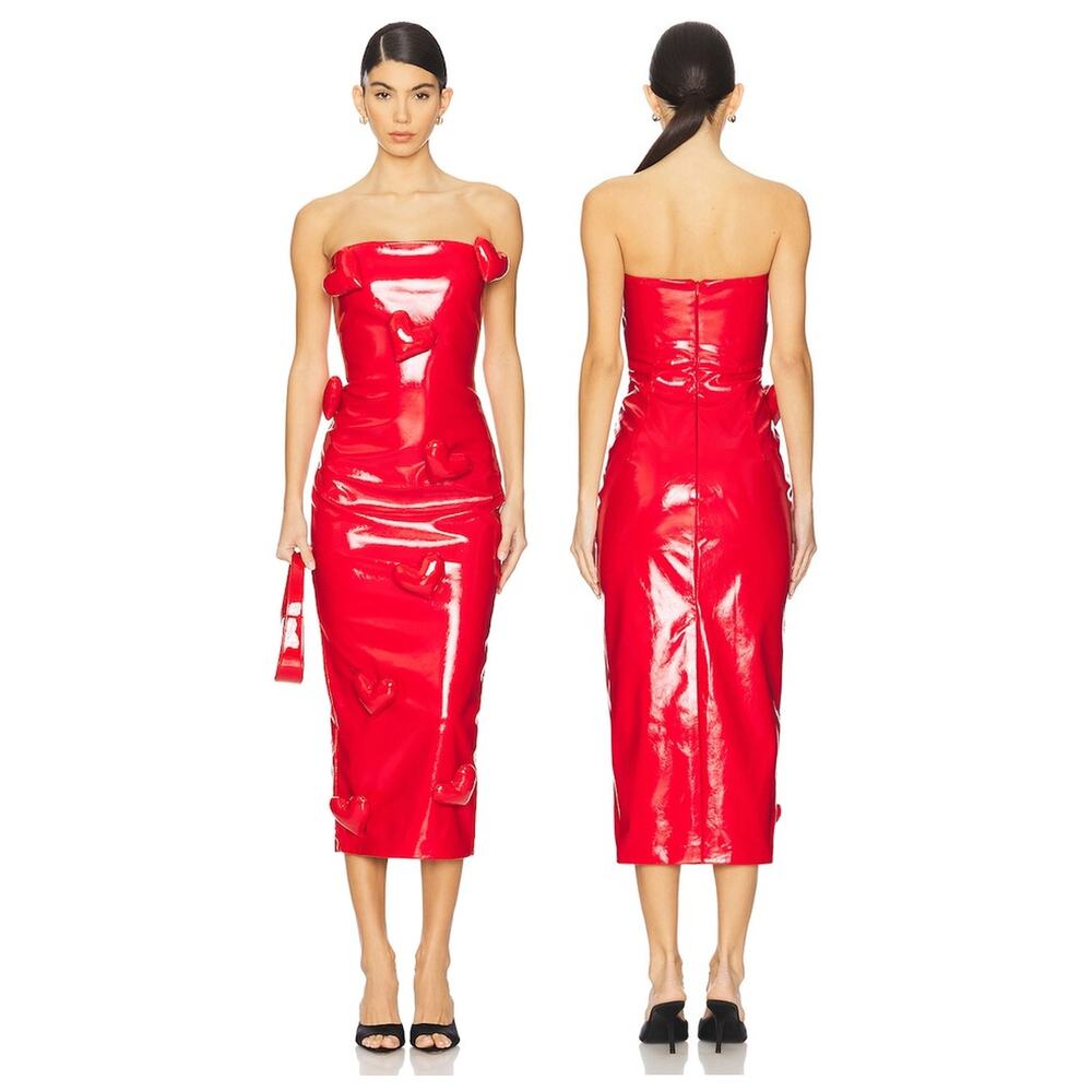 Cultnaked Love Killa Dress Midi Heart Strapless Formal Party Cocktail Hoco NYE S